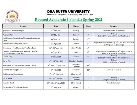 Dsu Academic Calendar